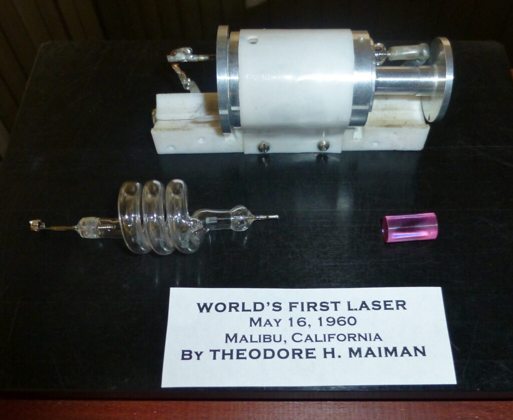 World's first laser created by Theodore Maiman in 1960. Picture taken in 2004 by the creator and his wife in Vancouver, Alberni street.